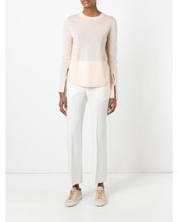 Женский бежевый свитер с круглым вырезом от Chloé