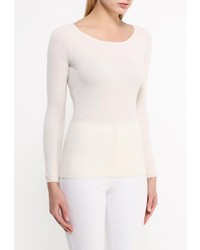 Женский бежевый свитер с круглым вырезом от Delicate Love