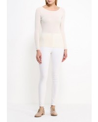 Женский бежевый свитер с круглым вырезом от Delicate Love