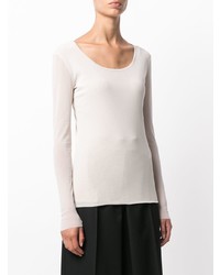 Женский бежевый свитер с круглым вырезом от D-Exterior