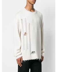 Мужской бежевый свитер с круглым вырезом от Helmut Lang