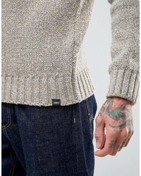 Мужской бежевый свитер с круглым вырезом от Edwin