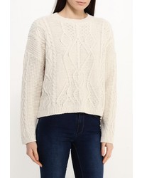 Женский бежевый свитер с круглым вырезом от Edge Clothing