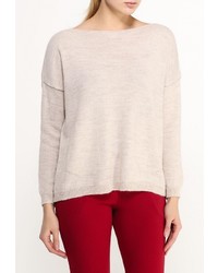 Женский бежевый свитер с круглым вырезом от Edge Clothing