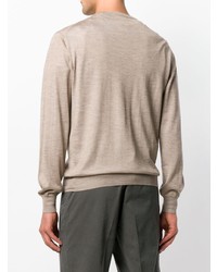 Мужской бежевый свитер с круглым вырезом от Cruciani