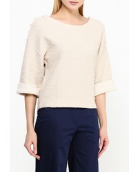 Женский бежевый свитер с круглым вырезом от Guess Jeans