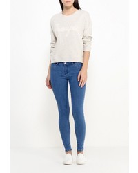 Женский бежевый свитер с круглым вырезом от Jennyfer