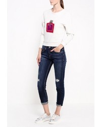 Женский бежевый свитер с круглым вырезом от Liu Jo