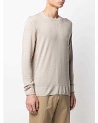 Мужской бежевый свитер с круглым вырезом от Eleventy