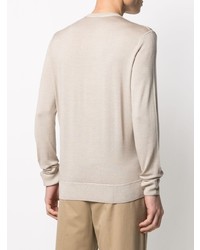 Мужской бежевый свитер с круглым вырезом от Eleventy