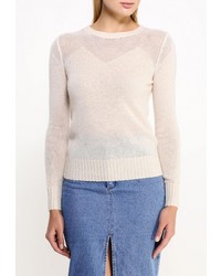 Женский бежевый свитер с круглым вырезом от LOST INK