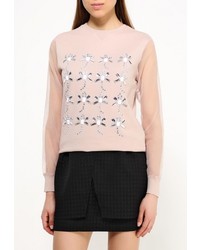 Женский бежевый свитер с круглым вырезом от LOST INK