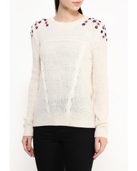 Женский бежевый свитер с круглым вырезом от Lucid