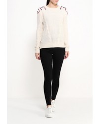 Женский бежевый свитер с круглым вырезом от Lucid