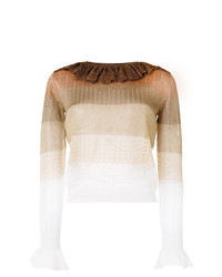 Женский бежевый свитер с круглым вырезом от Marco De Vincenzo