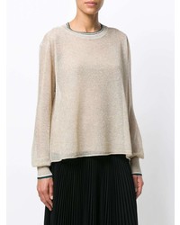 Женский бежевый свитер с круглым вырезом от Forte Forte