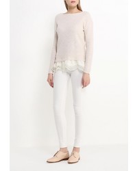 Женский бежевый свитер с круглым вырезом от Naf Naf