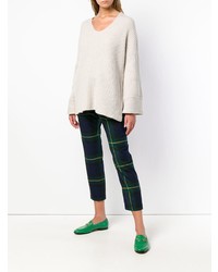 Женский бежевый свитер с круглым вырезом от Le Kasha