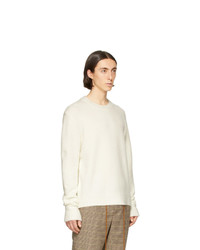 Мужской бежевый свитер с круглым вырезом от Nanushka