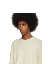 Мужской бежевый свитер с круглым вырезом от Alexander McQueen