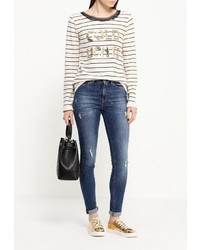 Женский бежевый свитер с круглым вырезом от Patrizia Pepe