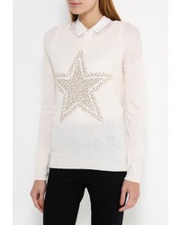 Женский бежевый свитер с круглым вырезом от QED London