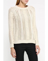 Женский бежевый свитер с круглым вырезом от QED London