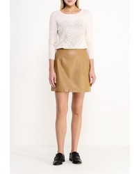 Женский бежевый свитер с круглым вырезом от QED London