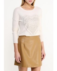 Женский бежевый свитер с круглым вырезом от QED London