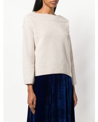 Женский бежевый свитер с круглым вырезом от Forte Forte