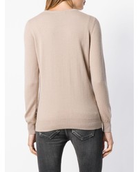 Женский бежевый свитер с круглым вырезом от N.Peal