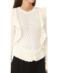 Женский бежевый свитер с круглым вырезом от RED Valentino