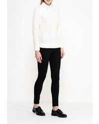 Женский бежевый свитер с круглым вырезом от Sela