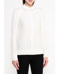 Женский бежевый свитер с круглым вырезом от Sela