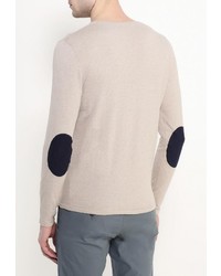 Мужской бежевый свитер с круглым вырезом от Selected Homme