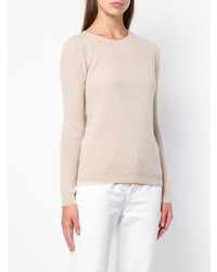 Женский бежевый свитер с круглым вырезом от Forte Forte