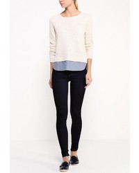 Женский бежевый свитер с круглым вырезом от SPRINGFIELD