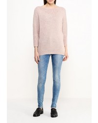 Женский бежевый свитер с круглым вырезом от Top Secret