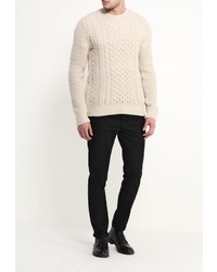 Мужской бежевый свитер с круглым вырезом от Topman