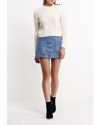 Женский бежевый свитер с круглым вырезом от Topshop