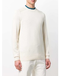 Мужской бежевый свитер с круглым вырезом от Loro Piana