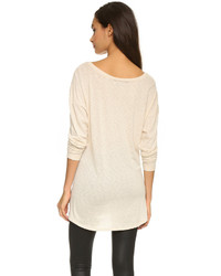 Женский бежевый свитер с круглым вырезом от David Lerner