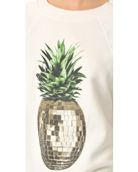 Женский бежевый свитер с круглым вырезом от Wildfox Couture