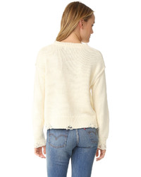 Женский бежевый свитер с круглым вырезом от Wildfox Couture