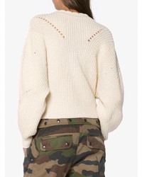 Женский бежевый свитер с круглым вырезом от Isabel Marant