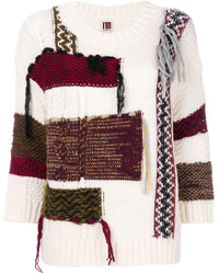 Бежевый свободный свитер в стиле пэчворк от I'M Isola Marras