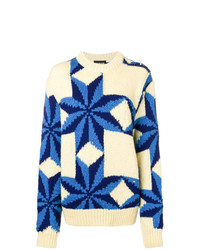 Бежевый свободный свитер с принтом от Calvin Klein 205W39nyc