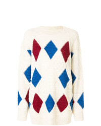 Бежевый свободный свитер с принтом от Isabel Marant Etoile