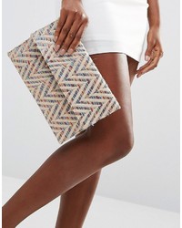 Бежевый соломенный клатч от Glamorous