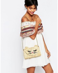 Бежевый соломенный клатч от Asos